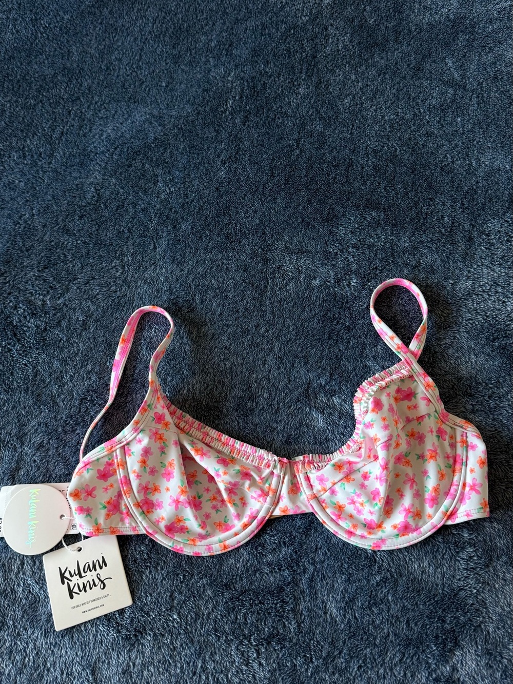 NWT Kulani Kinis Underwire Bikini Set in Flamingo Flora Top is L & Bottom M👙🦩🌸 - Picture 4 of 9